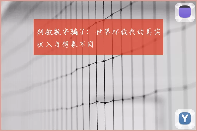 别被数字骗了：世界杯裁判的真实收入与想象不同