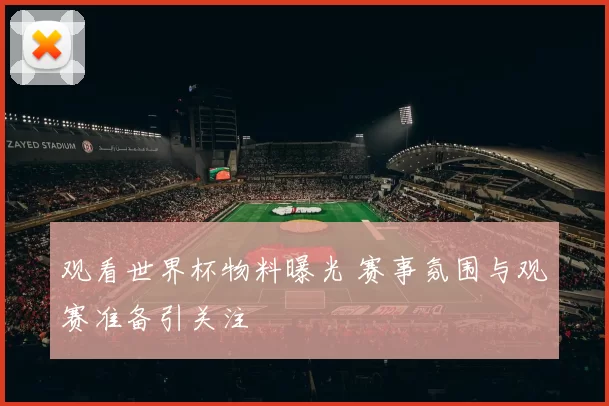 观看世界杯物料曝光 赛事氛围与观赛准备引关注